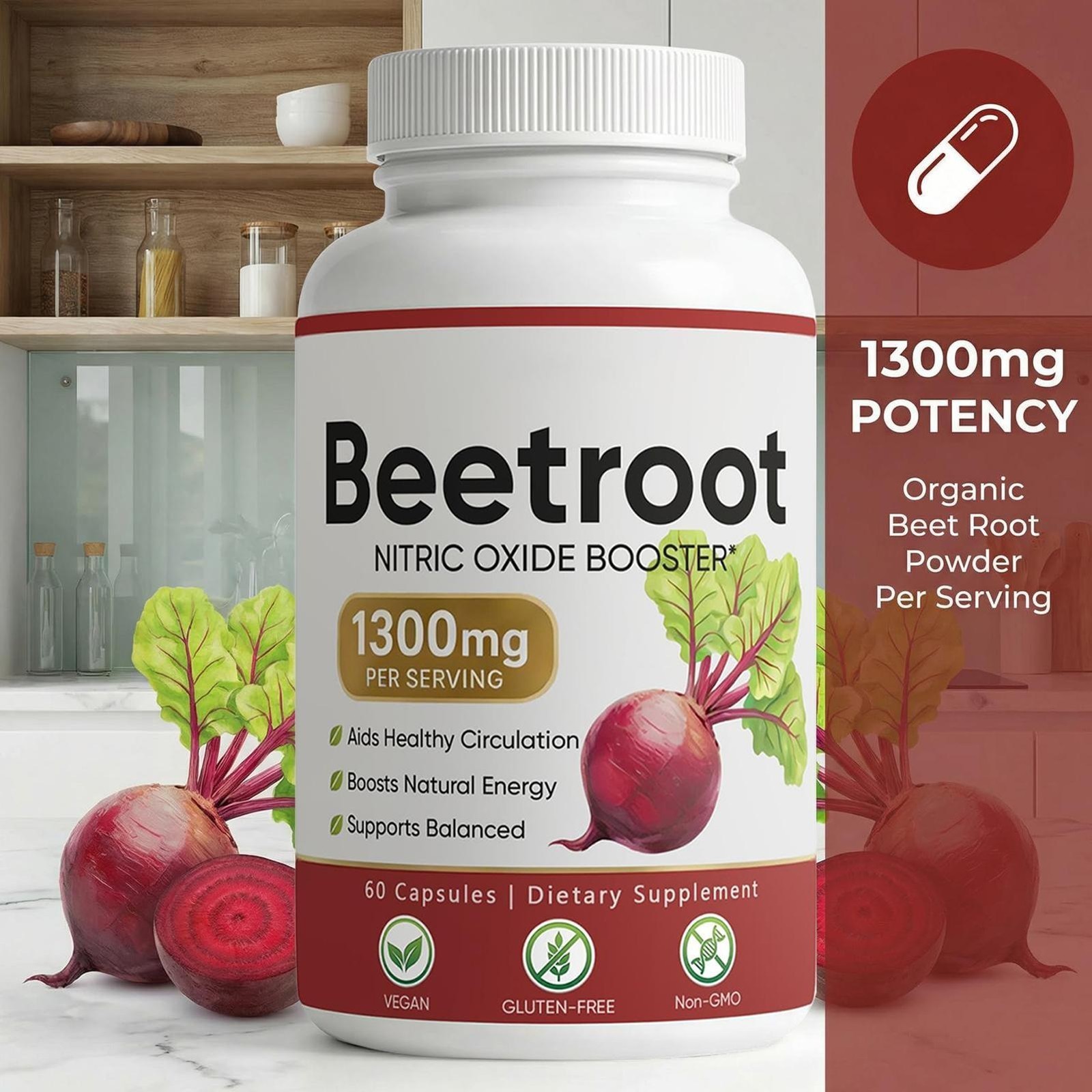 New Lemeli Beetroot – 1300mg, Lemeli Beet Root Supplement 60 Capsules