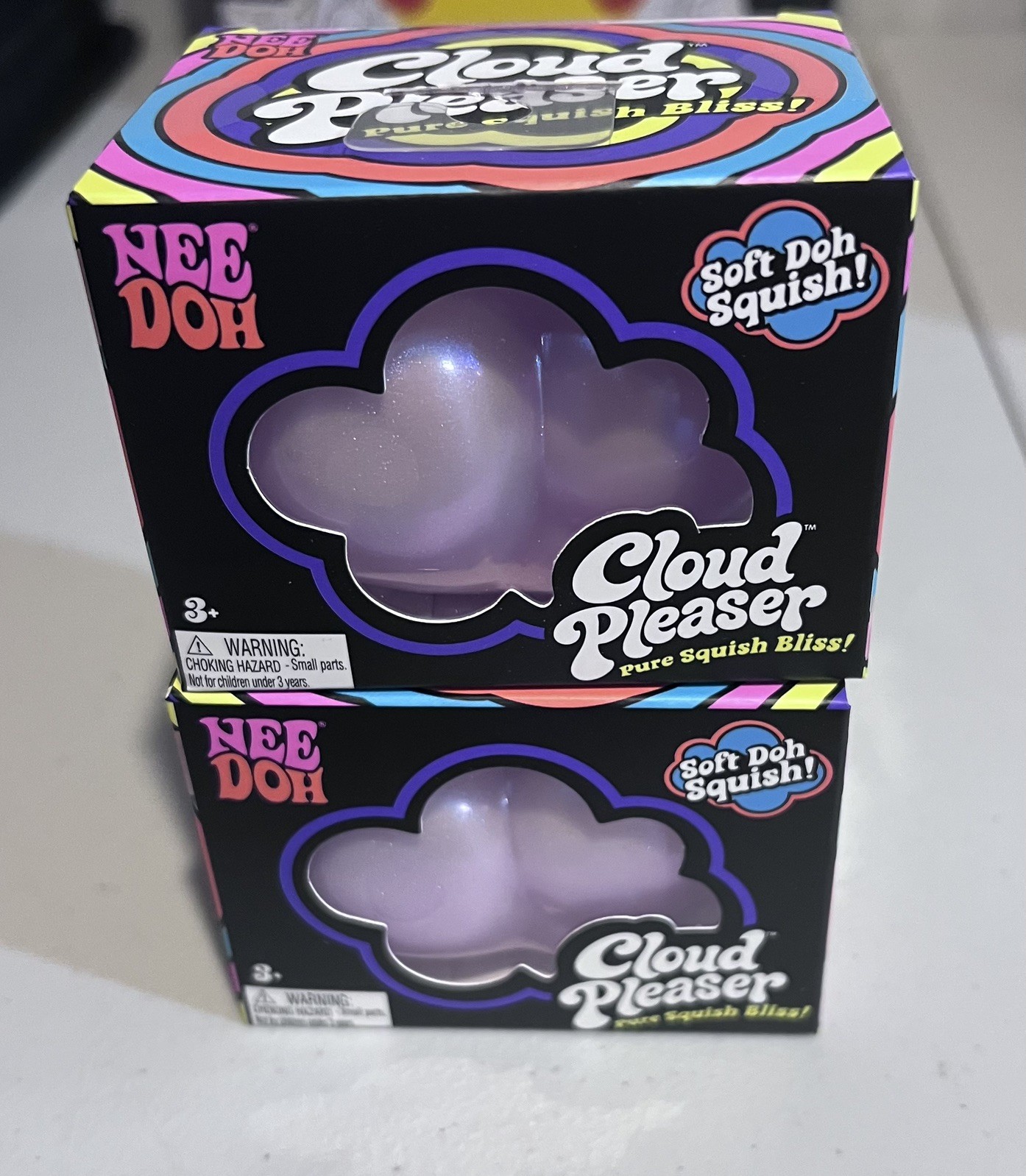 Lot of 2x NEE DOH Cloud Pleaser Viral Squishy New In Hand Ships Fast! Pink/purp