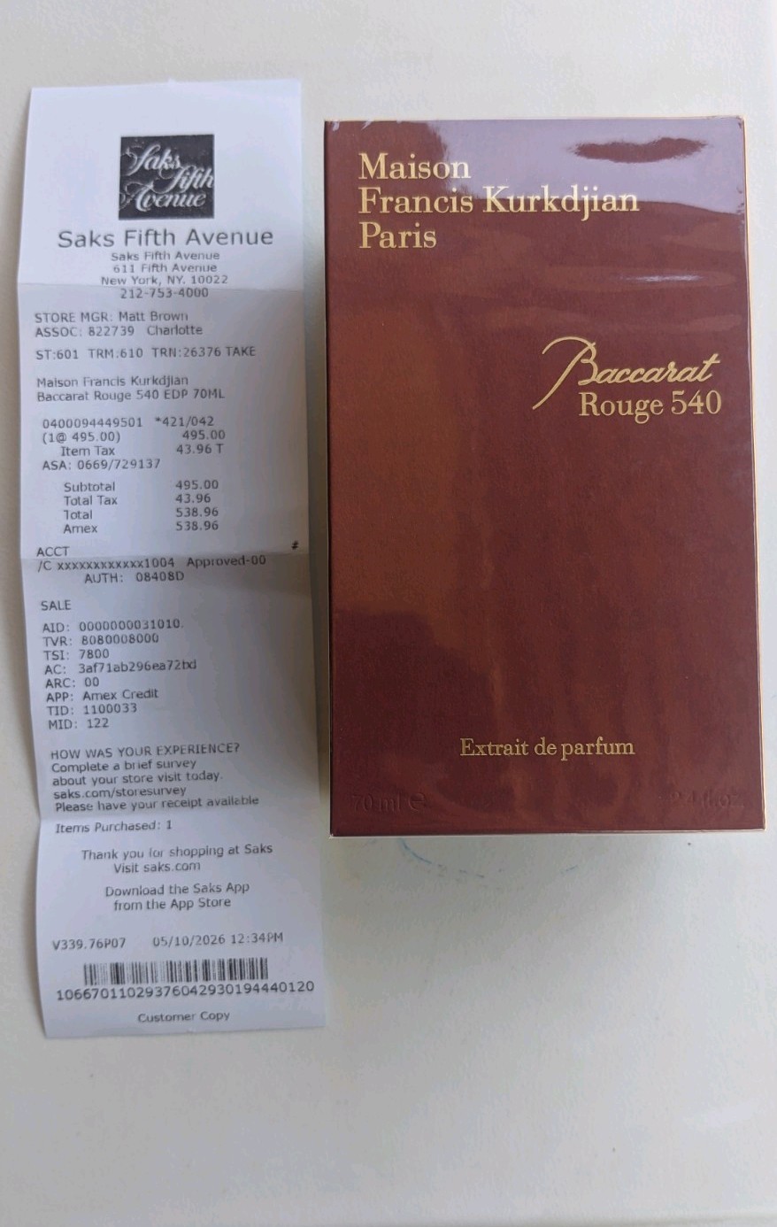 Maison Francis Kurkdjian Baccarat Rouge 540 Extrait de Parfum Spray 2.4 oz