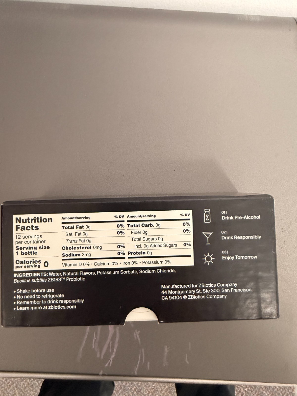 ZBIOTICS PRE-ALCOHOL PROBIOTIC DRINK