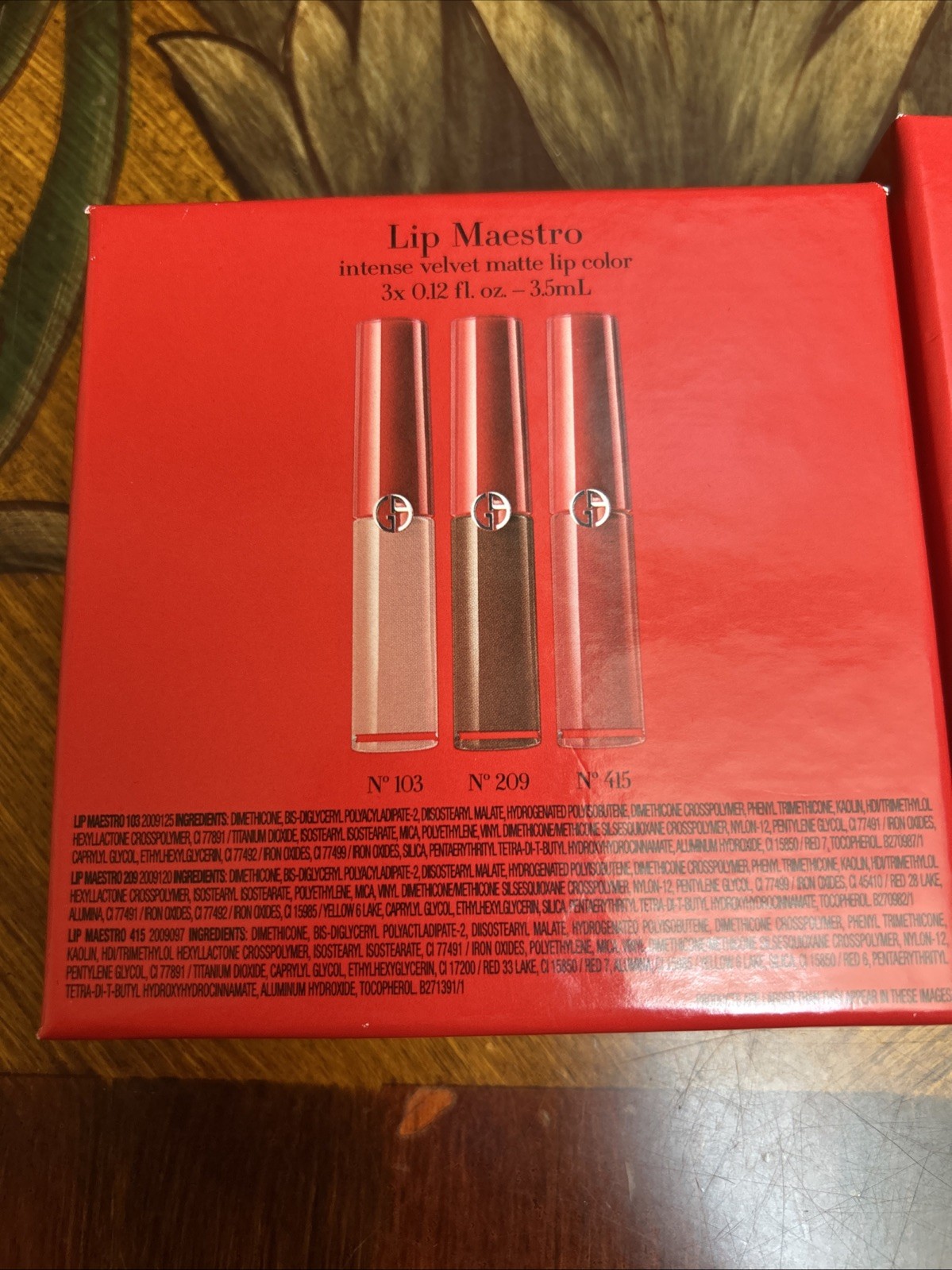 Giorgio Armani Lip Maestro Mini Lip Kit Holiday Edition New In Box 103, 209, 415