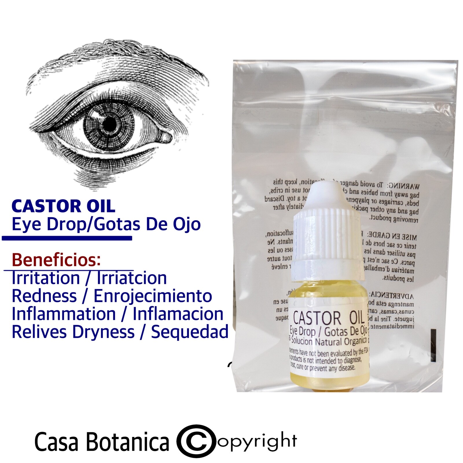 Castor Oil Eye Drops Organic Cold Pressed Non GMO Hexane Free Casa Botanica