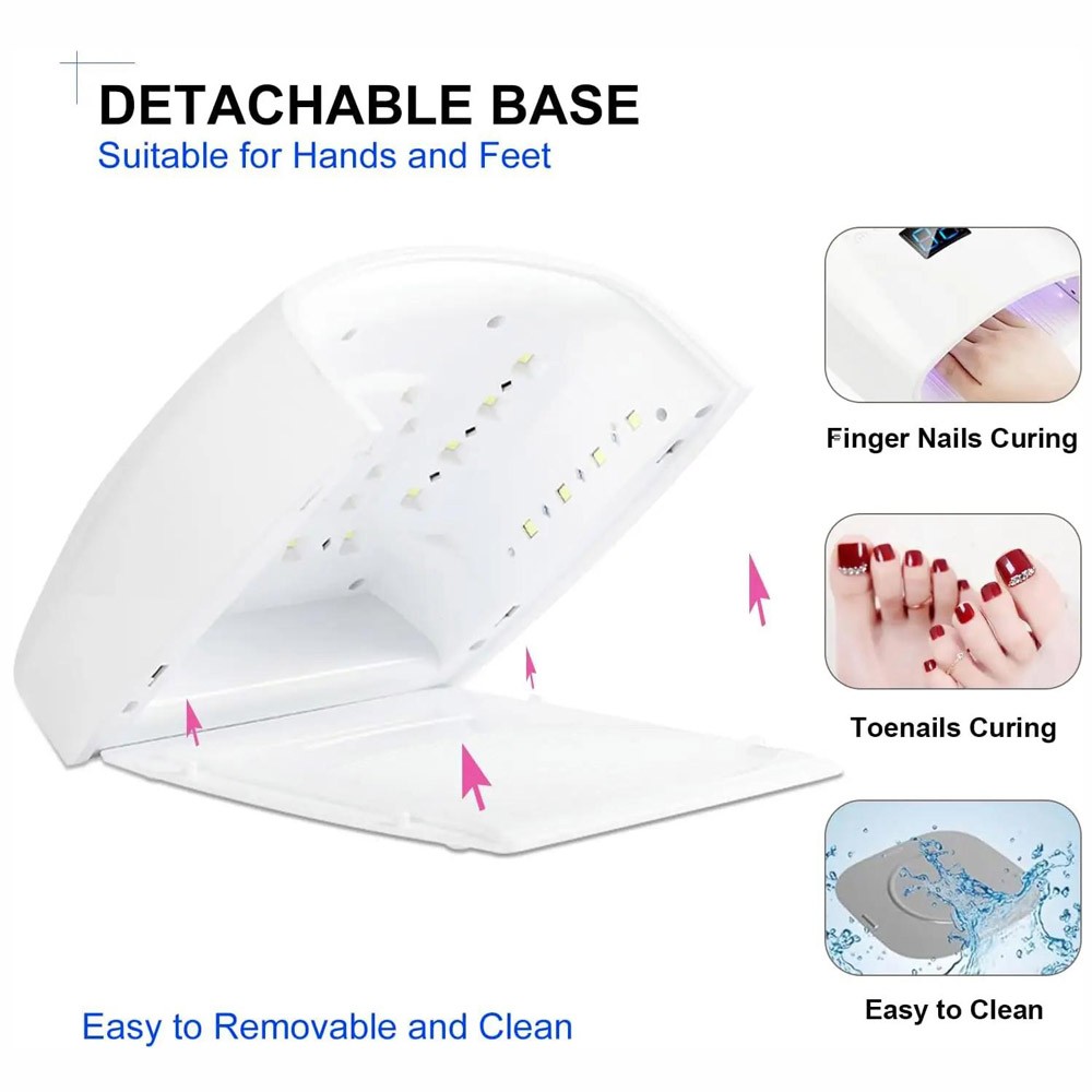 48W Wireless Rechargeable Cordless LED/UV Nail Lamp Gel Polish Quick Nail Dryer