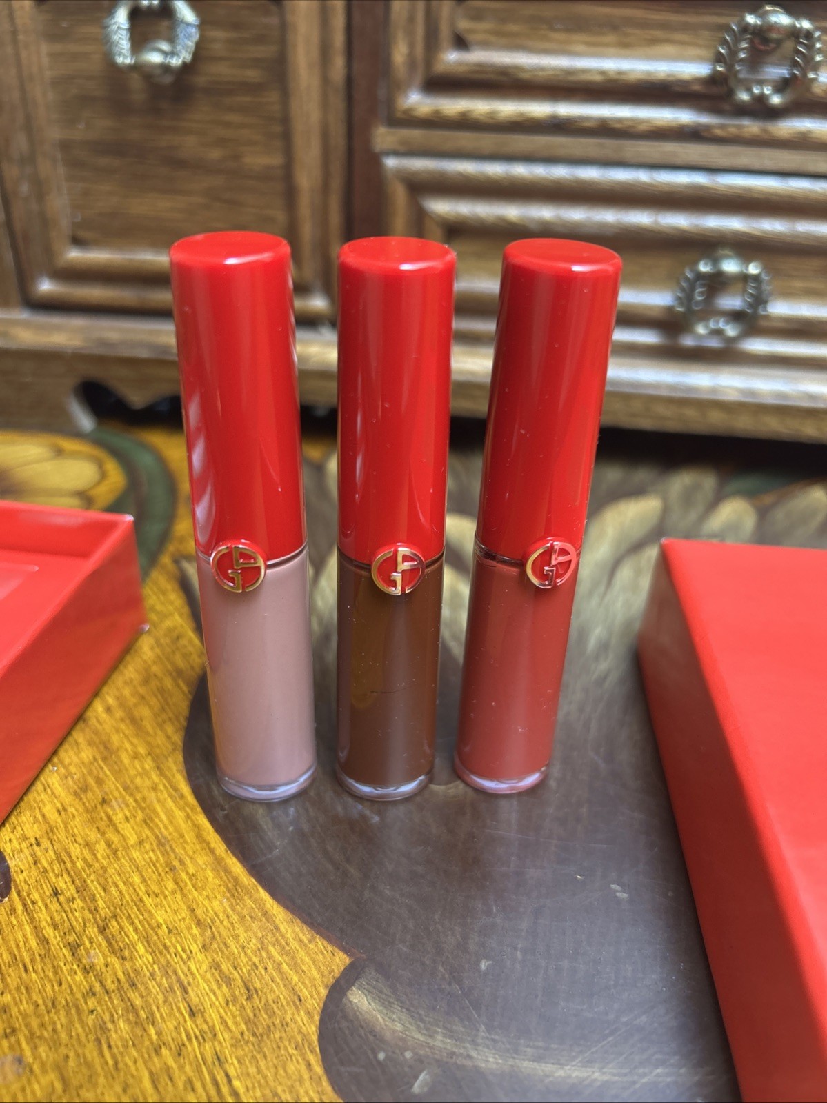 Giorgio Armani Lip Maestro Mini Lip Kit Holiday Edition New In Box 103, 209, 415