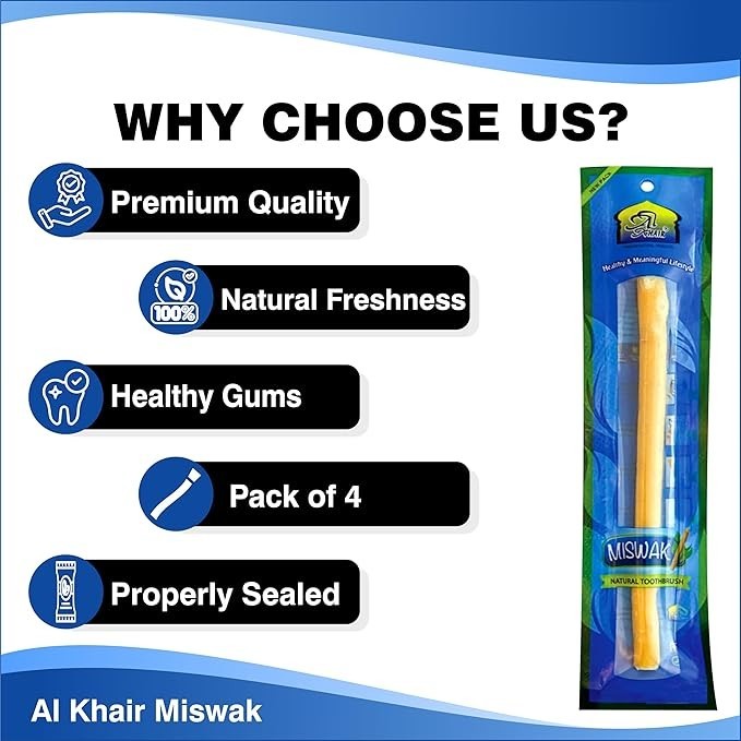Miswak Natural Toothbrush – Al Khair Stick Toothpaste Chewing Stick Meswak Bulk