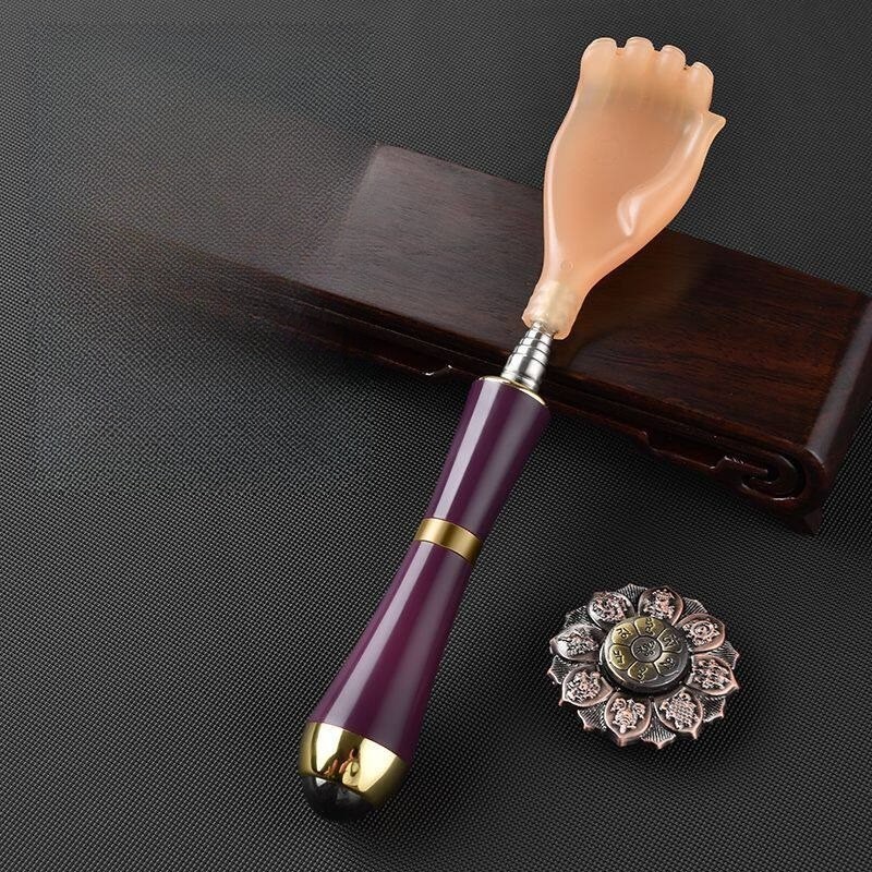 Telescopic Back Scratcher Stainless Steel Extendable Resin Head Body Massager