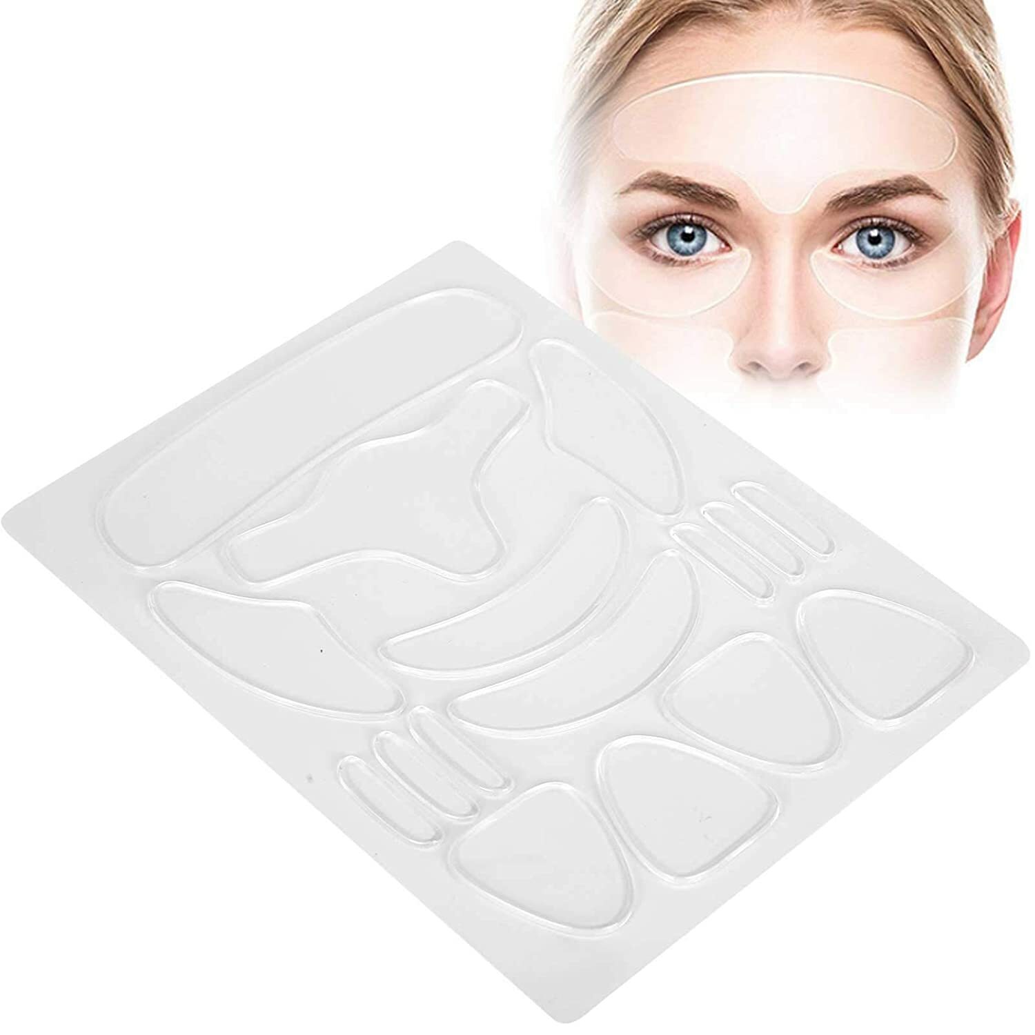 16PCS Anti Wrinkle Neck Eye Face Pad Silicone Removal Patch Skin Lift Overnight