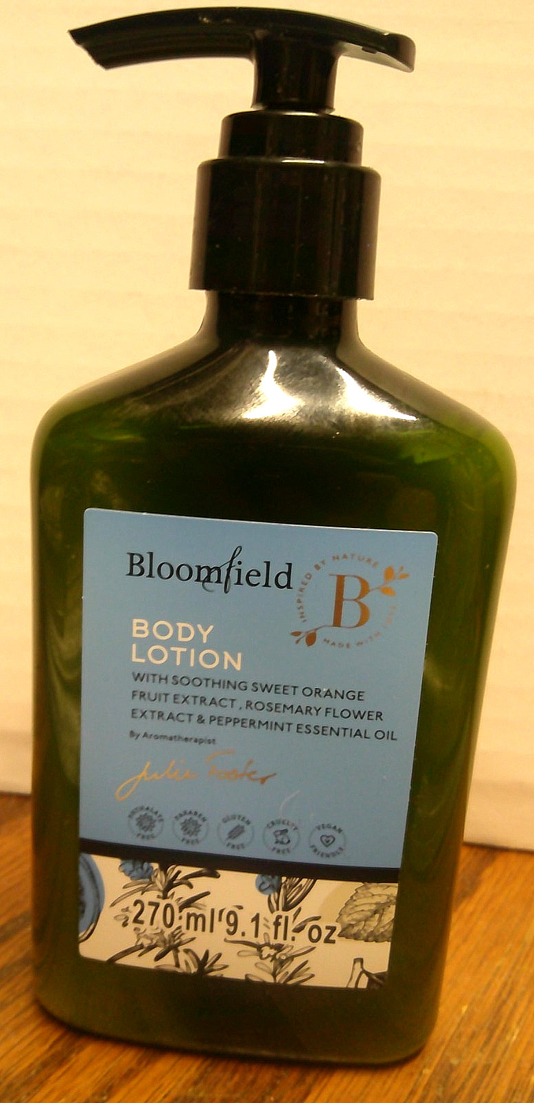 Bloomfield Body Lotion 9.1 fl oz/270ml Sweet Orange-Rosemary-Peppermint AA97