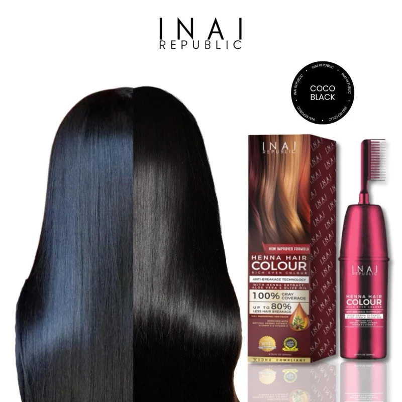 3X 200ml INAI REPUBLIC HENNA HAIR COLOUR SET FREE 2 HAIR MASK HALAL Malaysia