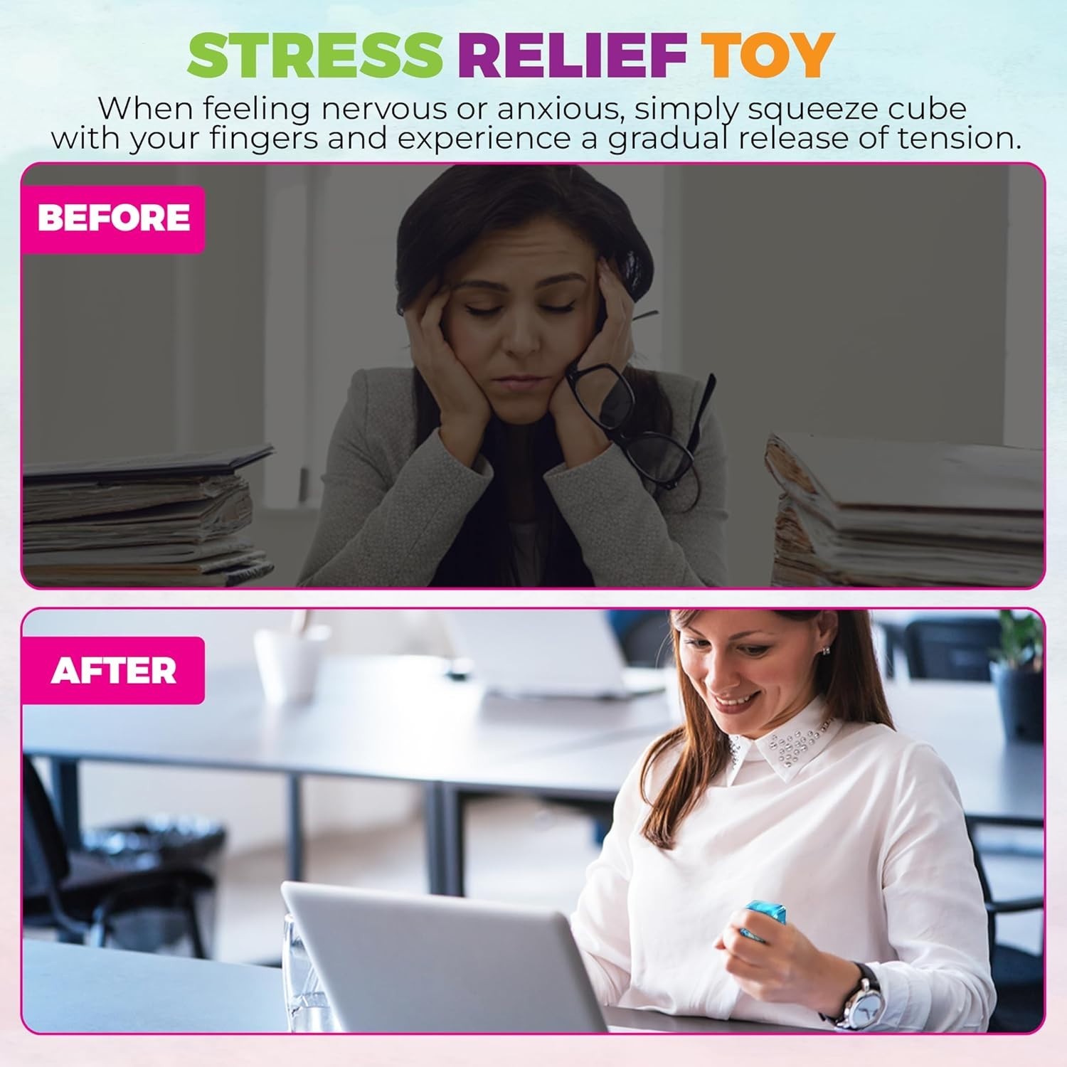 Icy Blue Stress Ball with Snowflakes – Silent Sensory Fidget Toy for All Ages