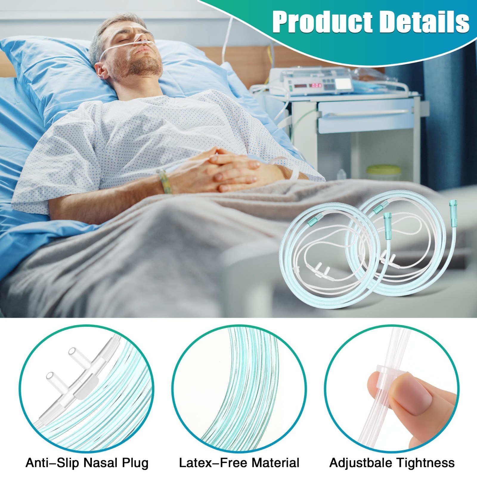 10 Pack 6.5Ft Adult Oxygen Nasal Cannula, Soft Oxygen Tubing for Adult, Cannula