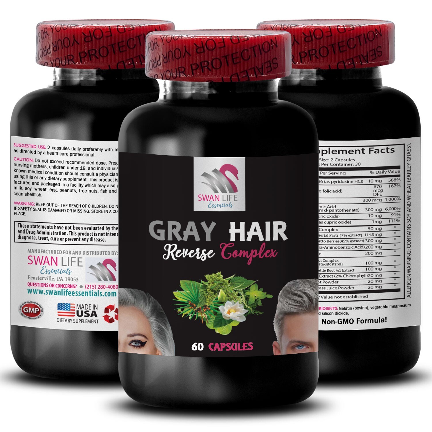 Shine Care Formula – GRAY HAIR REVERSE – Timeless Hair Boost 2 Bottles 120Caps