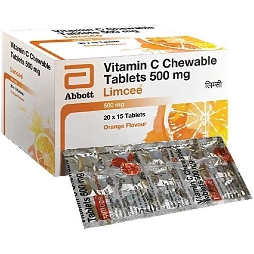 Limcee Vitamin C 500mg – 105 Orange Chewable Tabs for Immunity Support