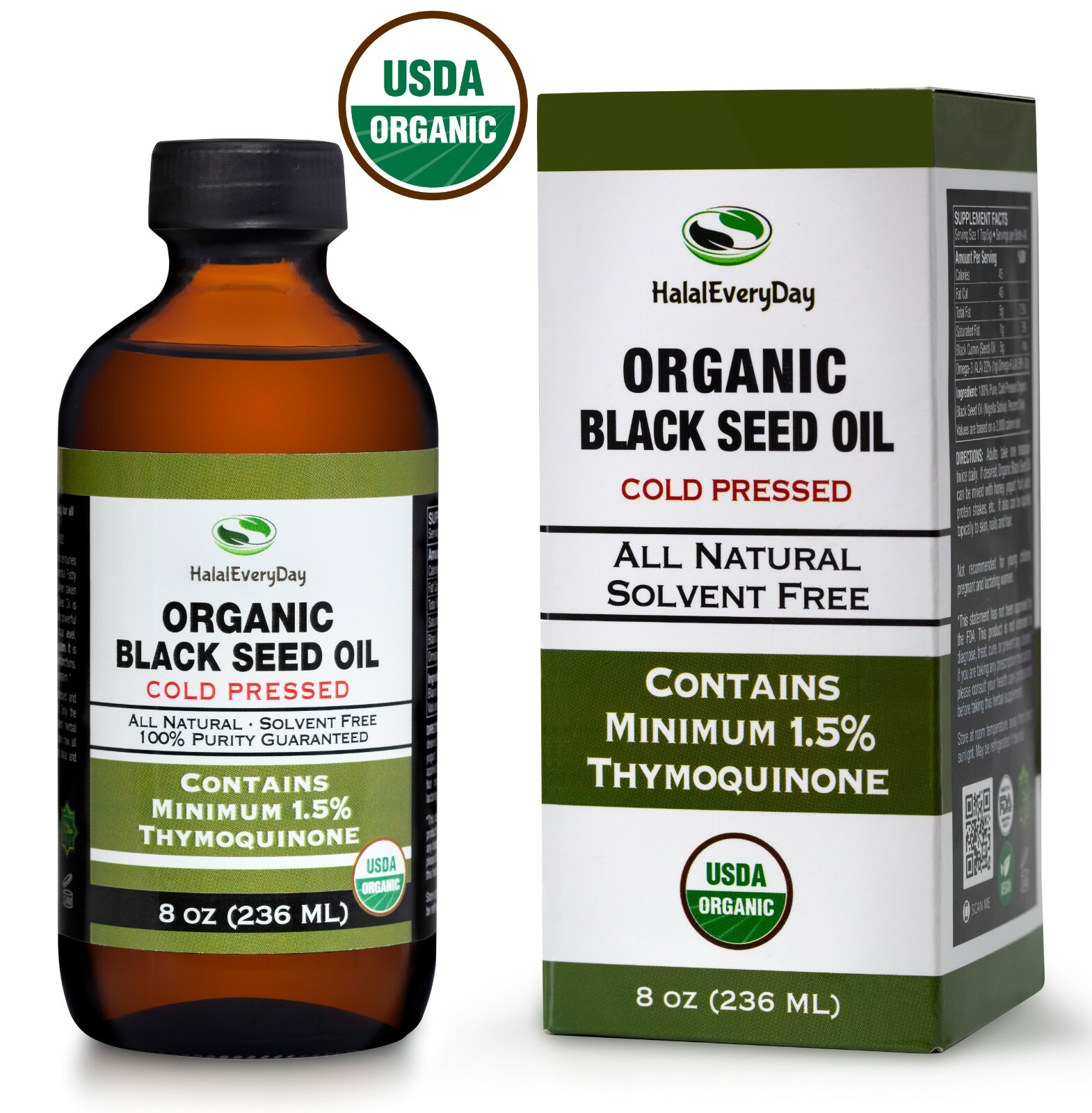 Black Seed Oil – 100% Pure Organic COLD PRESSED Cumin Nigella Sativa Unrefined