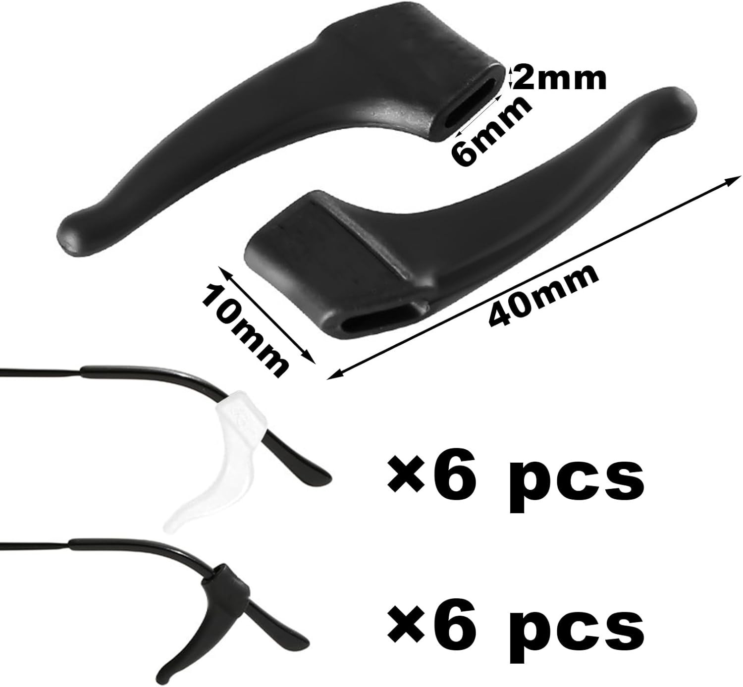 Soft & Durable Anti-Slip Eyeglasses Ear Grips – 12 Silicone Hooks for All Ages