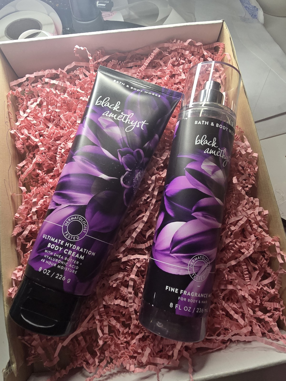 Bath & Body Works Black Amethyst Mist & Hydrating Body Cream Set 8 oz