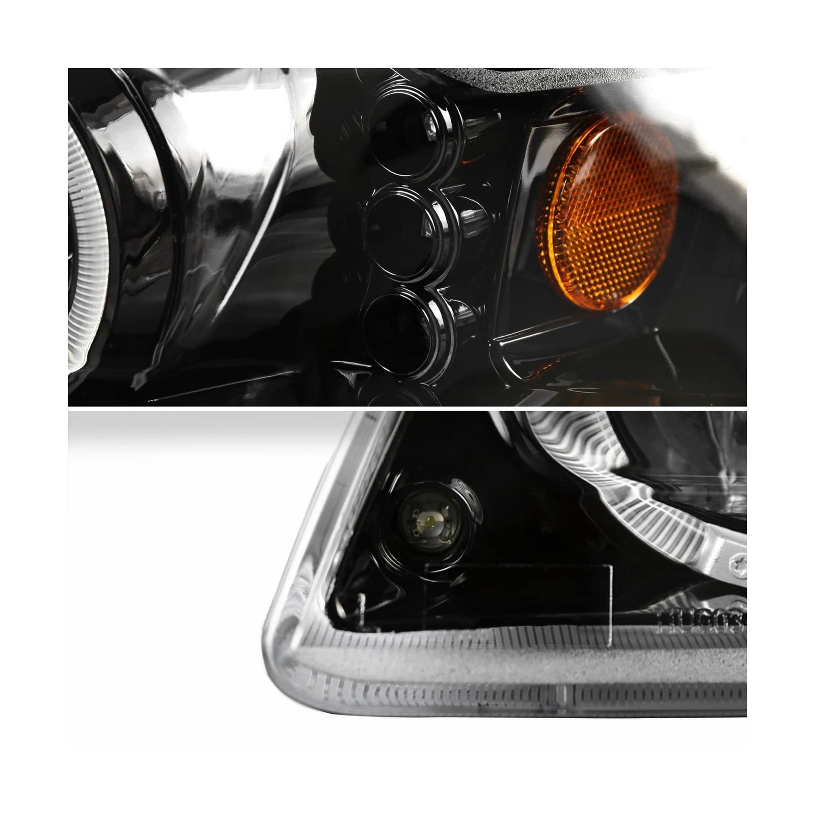 SPEC-D TUNING Black LED Headlights For 1999-2004 Ford Mustang, 1 Set