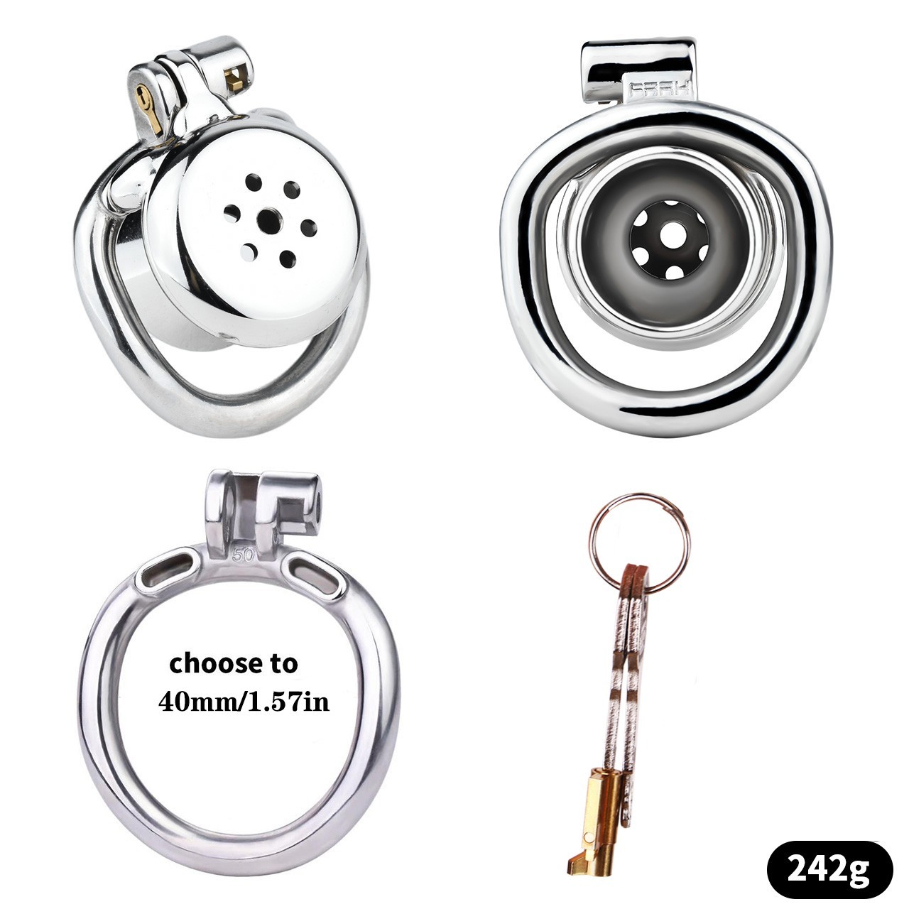 Male Chastity Device Stainless Steel Cage Anti-Splash Urinal Pad Flat Panel