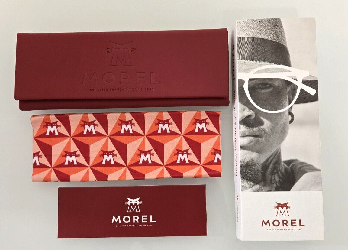 NEW! MOREL Foldable Triangle Eyeglasses Case w/ Branded Cloth -Wine Red