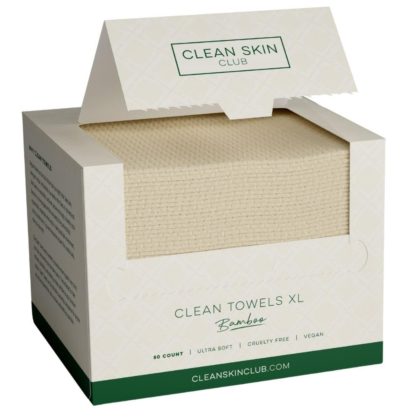 Bamboo Viscose Face Towel XL 50 Count, Disposable Makeup Remover Soft Towelettes