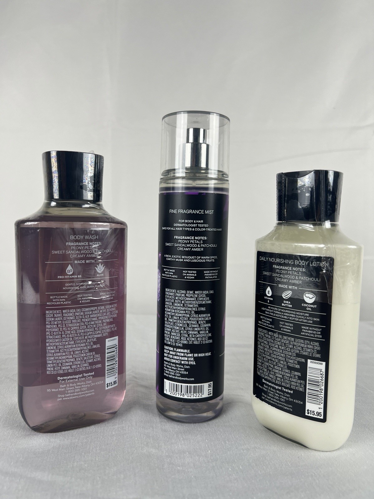 3 Piece BLACK AMETHYST Spray Mist + Body Wash + Body Cream Set BBW