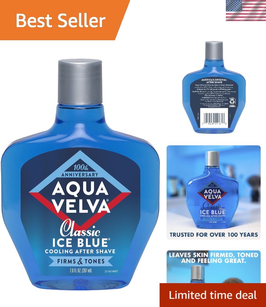 America’s First After Shave – Classic Ice Blue, 7 Oz Lotion Refreshes Skin