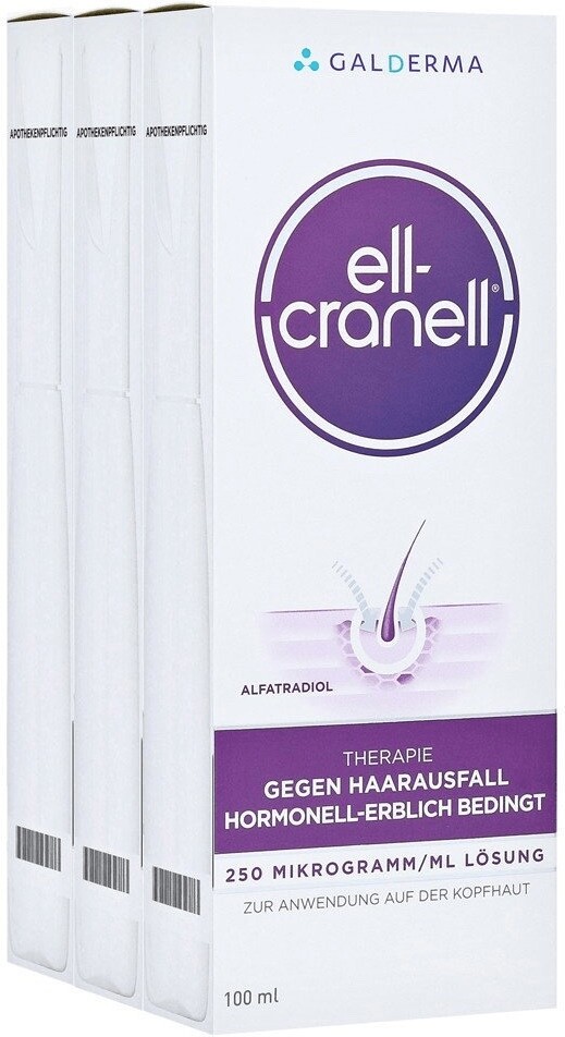 NEW 3×100 ml Ell-Cranell GERMANY 250 mg Loss Prevention Hair Growth 12/2026 DHL