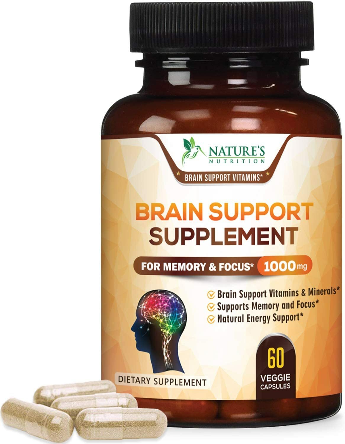 Brain Booster Nootropic Supplement 1000mg Support Focus Energy Memory & Clarity