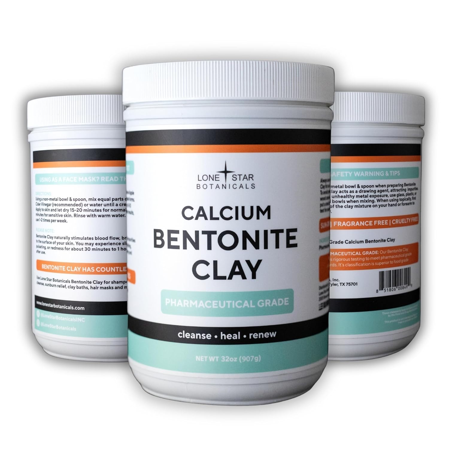 Calcium Bentonite Clay Powder – Versatile 32oz Detox for Skin, Hair & Digestion