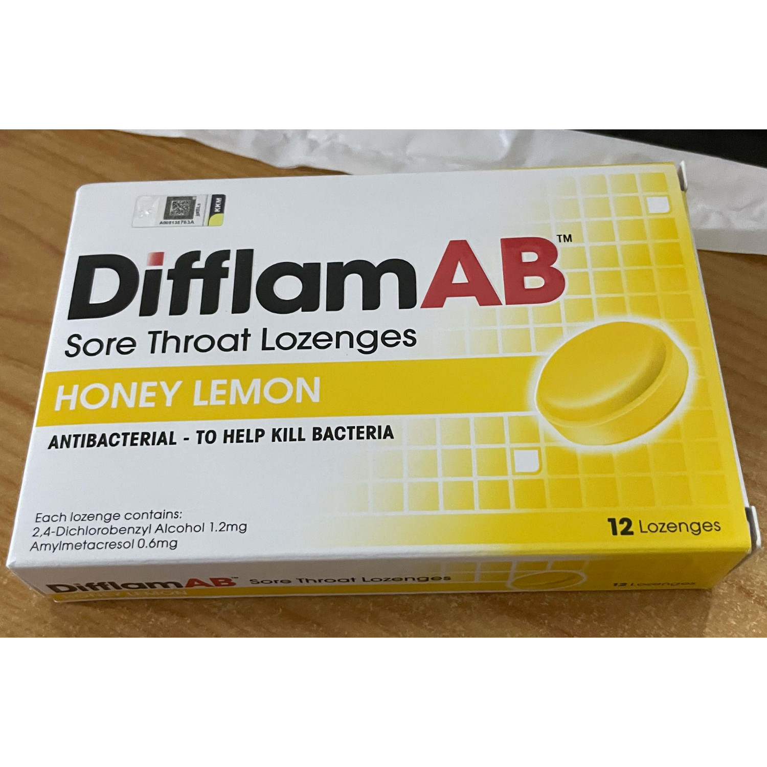 2 X Difflam AB 12’s Lozenges Honey & Lemon Flavour Soothes Relieve Sore Throat