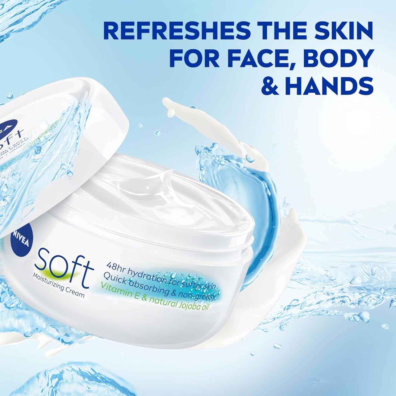 NIVEA Soft Moisturizing Cream 3 Pack 6.8oz Jars +2days delivery