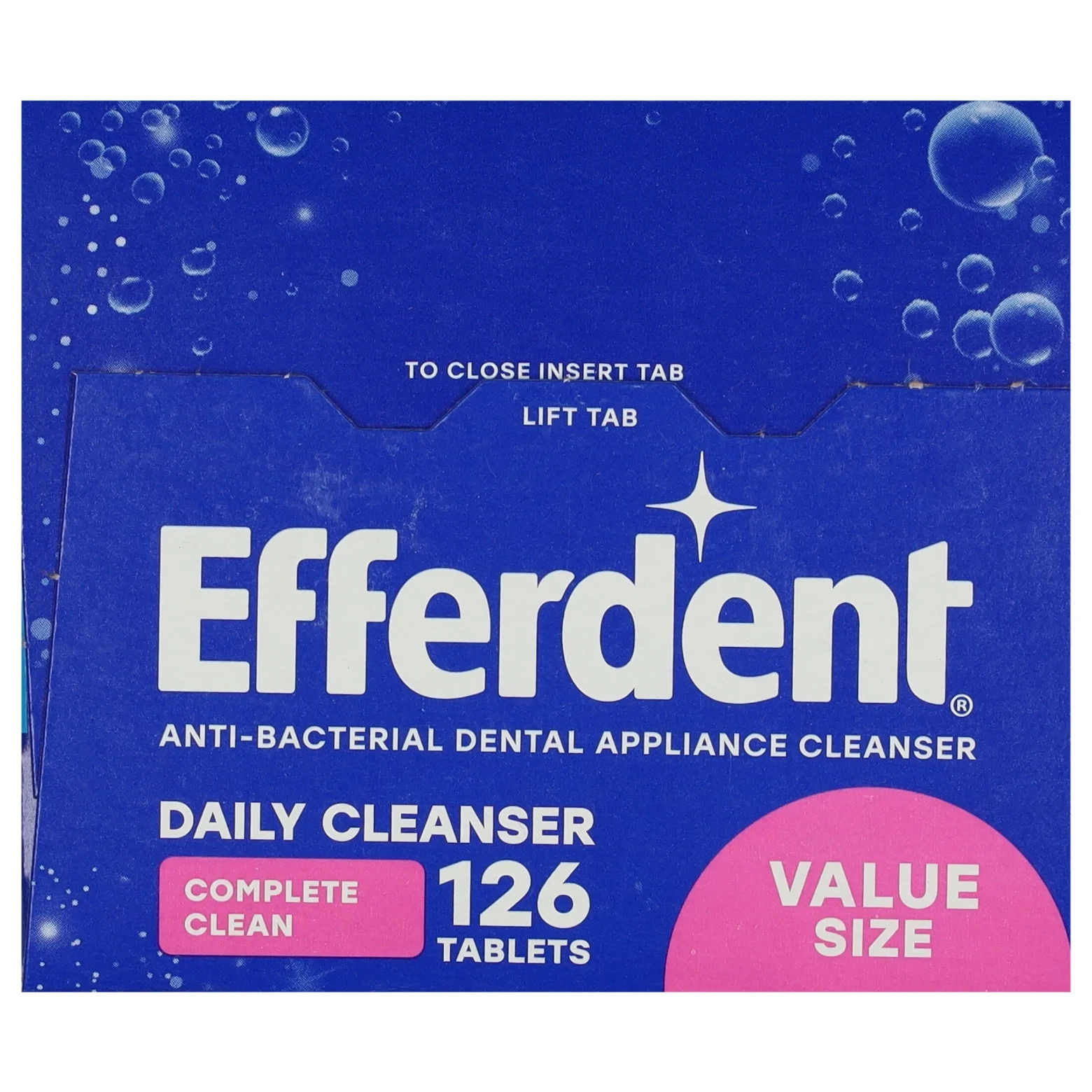 Efferdent Retainer & Denture Cleaner Tablets, Complete Clean, 126 Count