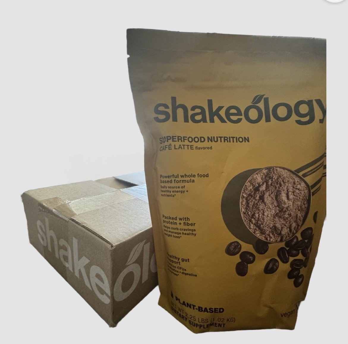 Shakeology 0g Added Sugar Café Latte/Vegan Protein 30 Serving Bag- 2.25 pounds