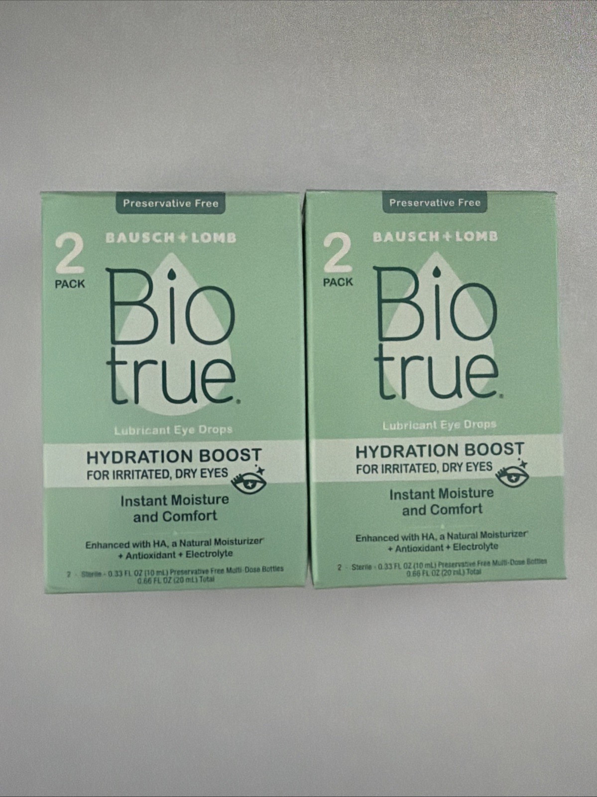 New Lot Of 2 Twin Packs Bio True Hydration Boost Eye Drops 4 Bottles EXP 2028+