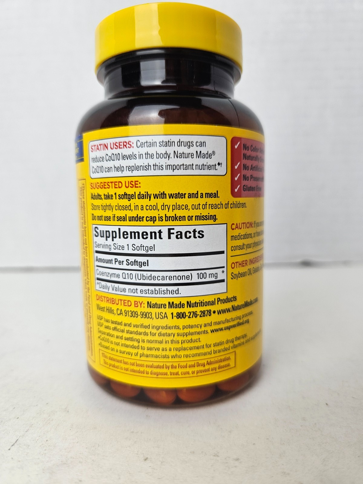Nature Made CoQ10 100mg Dietary Supplement 120 Softgels Exp 08/2028