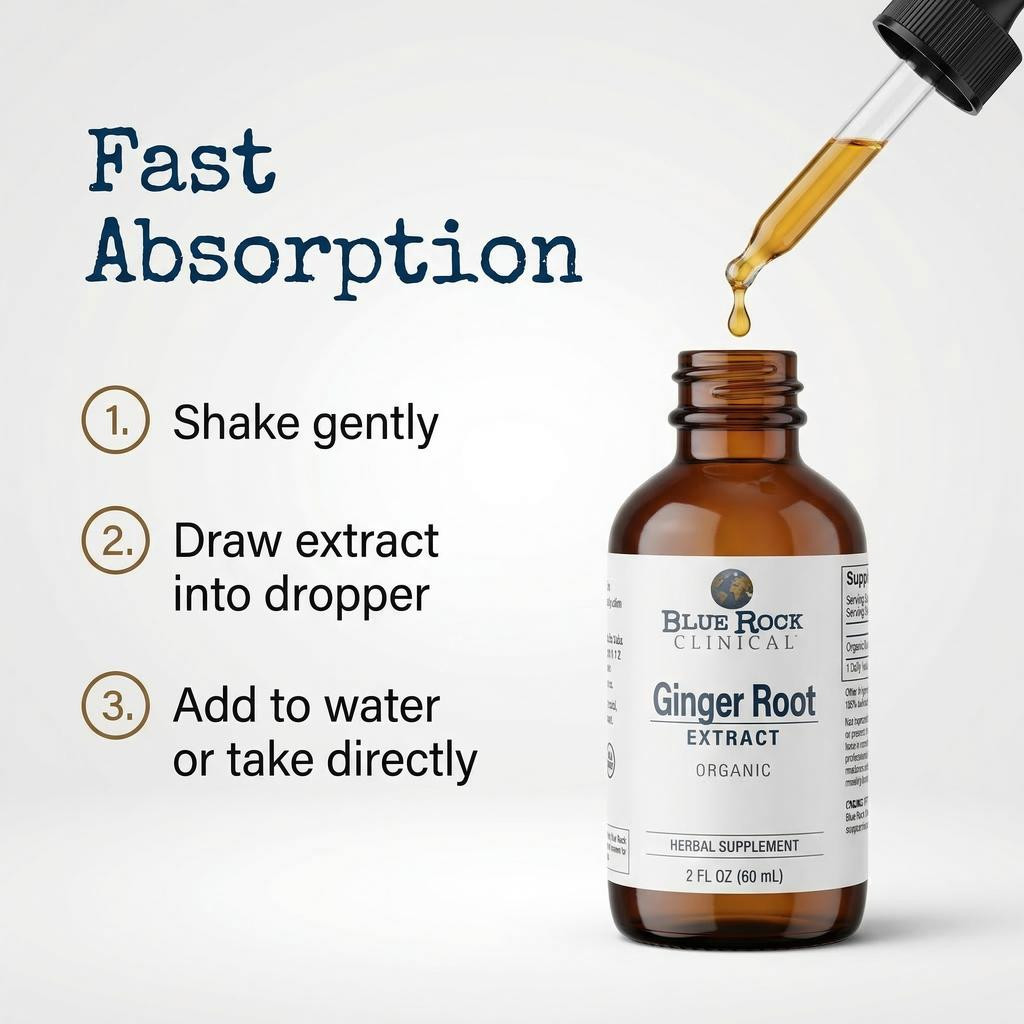 Organic Ginger Root Tincture Potent Liquid Extract Drops Herbal Supplement