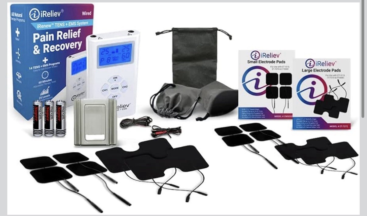 iReliev TENS + EMS Combination Unit Pain Relief & Recovery System NEW