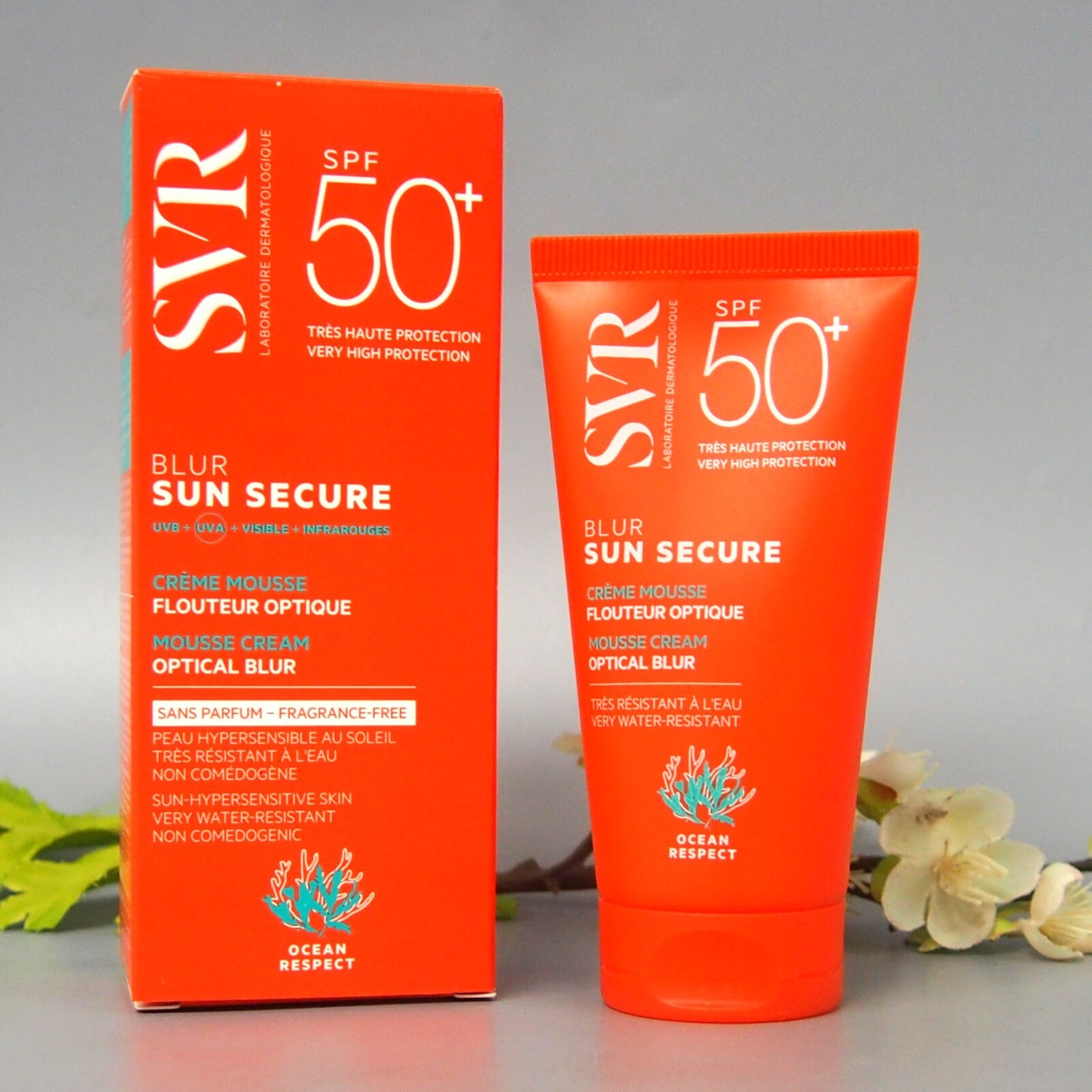 SVR Sun Secure SPF50 Optical Blur Mousse Cream Fragrance Free 50ml EXP 11/2026
