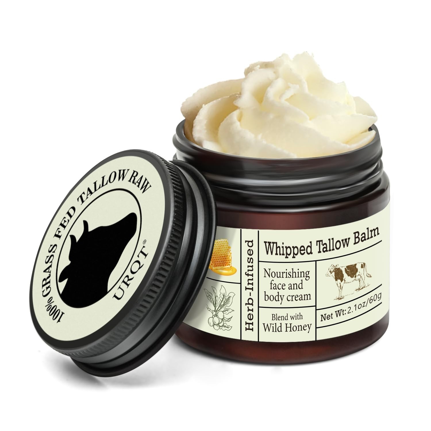 100% Grass-Fed Beef Tallow For Skin Balm with Organic Manuka Honey MGO 263+.