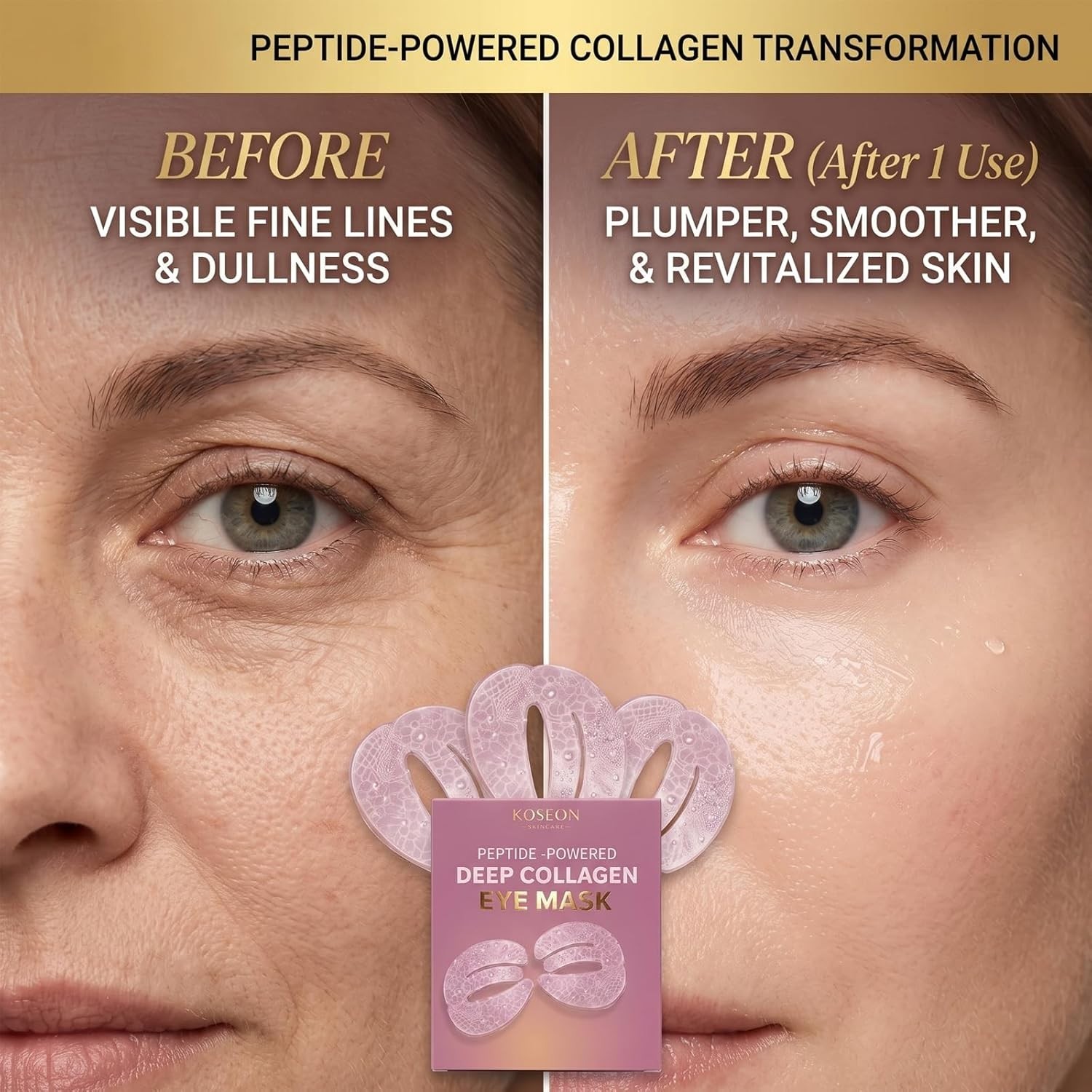 Koseon Collagen Eye Mask – Peptide Powered Deep Hydrating Anti-Aging Eye Patches