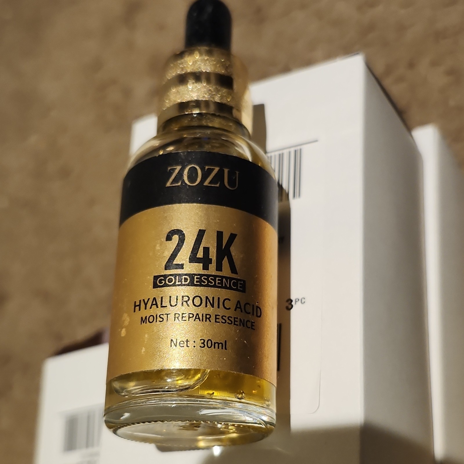 ZOZU 24K Gold Essence Hyaluronic Acid Face Moisturizing Essence, 30 ml