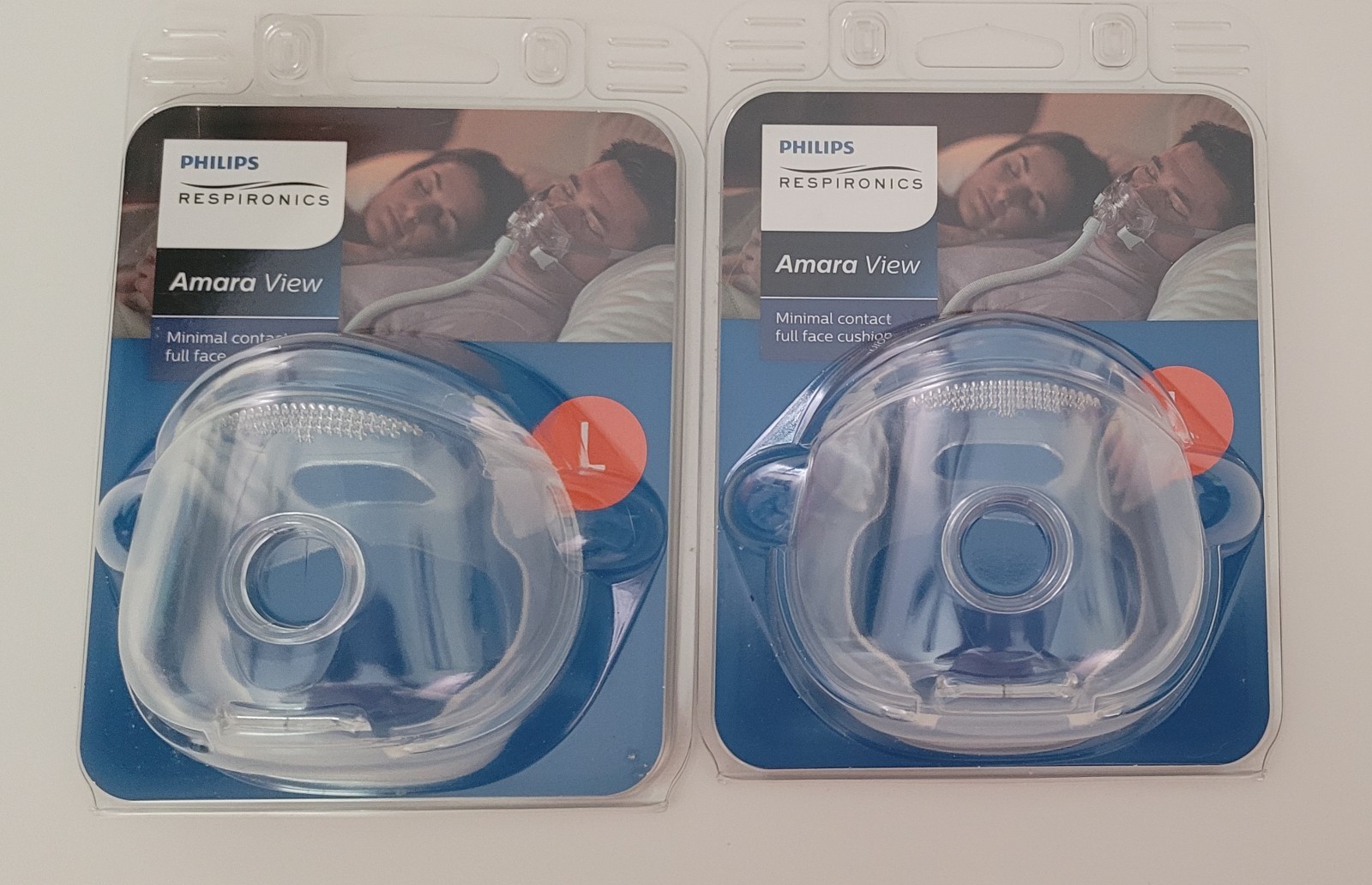 (2) PHILIPS RESPIRONICS 1090694 LARGE AMARA VIEW FULL FACE CUSHION CPAP A7031