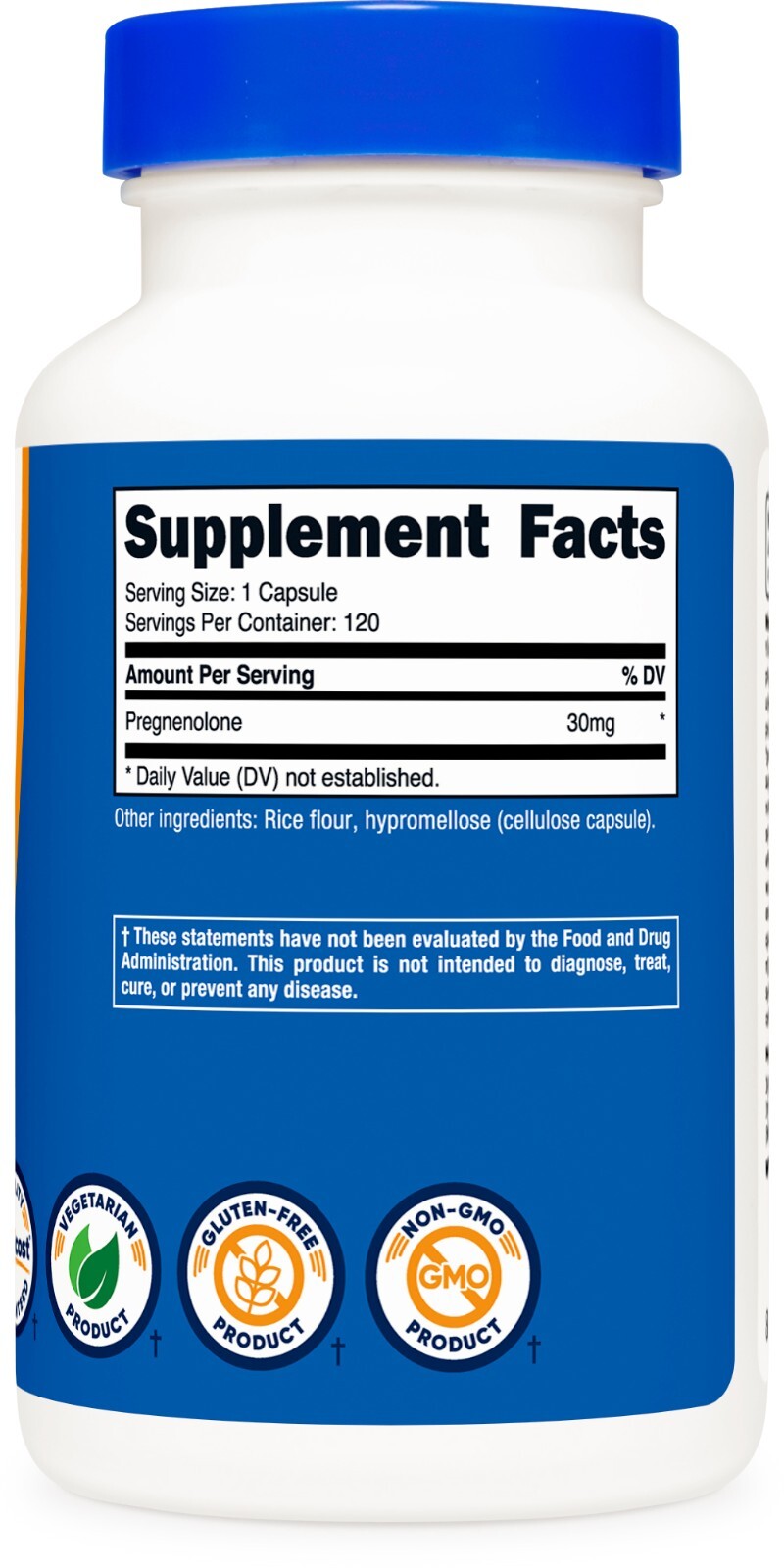 Nutricost Pregnenolone 30mg, 120 Capsules – Non-GMO, Gluten Free