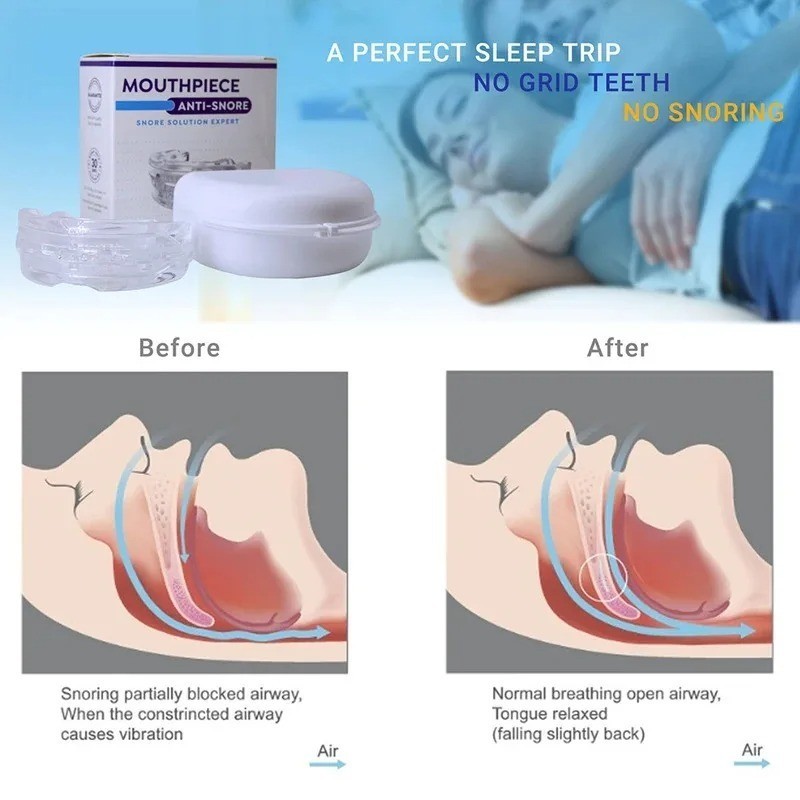 Anti Snore Mouthpiece Sleep Aids Mouth Guards Stop Snoring Adjustable Bruxisms