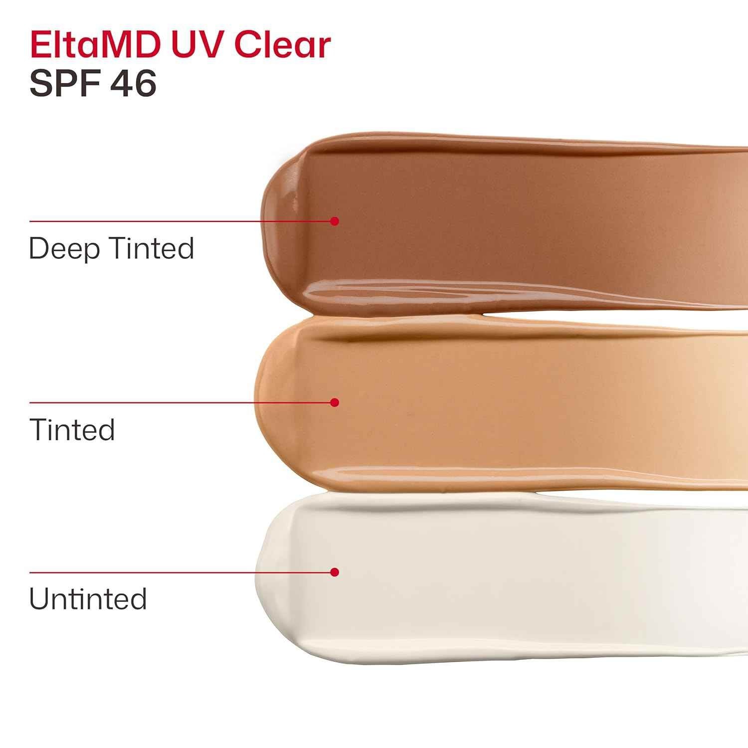 2 Pack E(ta MD UV Clear TINTED Facial Sunscreen SPF 46 1.7 oz EXP 03/27 USA SHIP