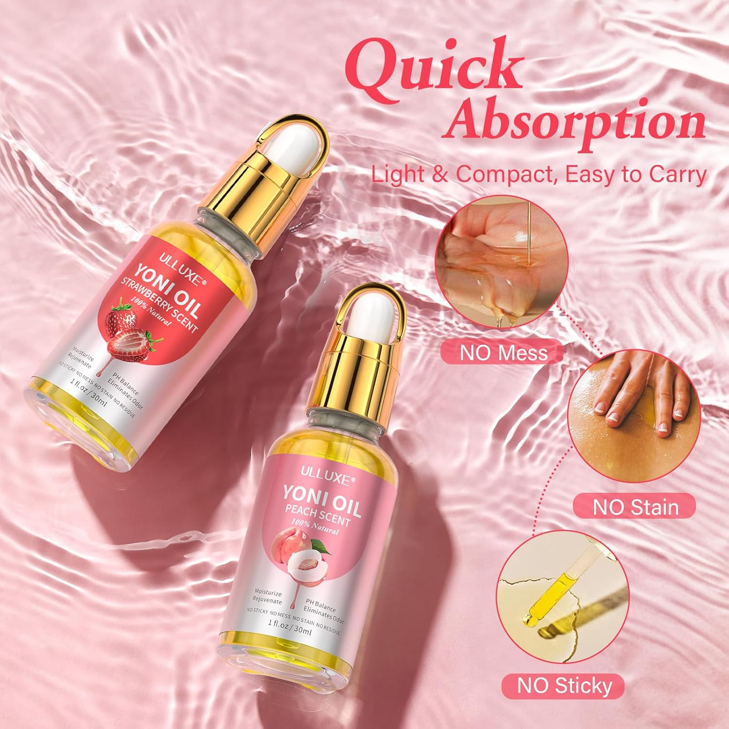 Feminine Body Oil Set Peach Strawberry Moisturizing External Use