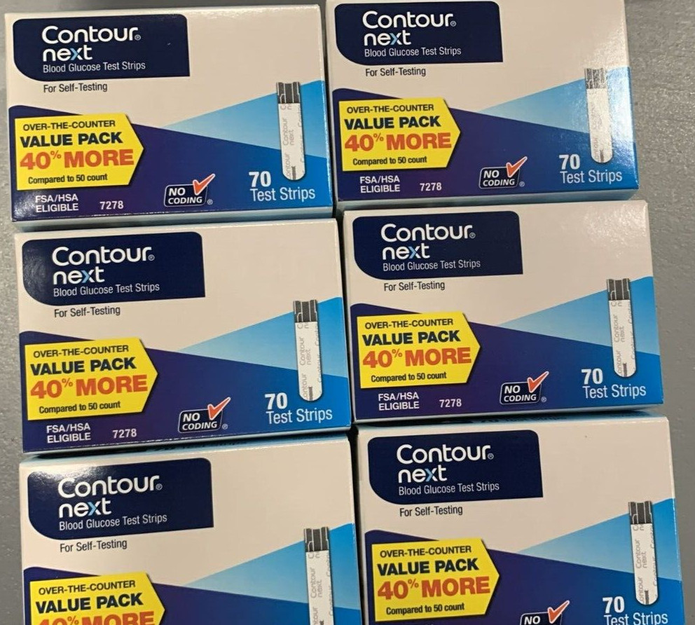 CONTOUR NEXT BLOOD GLUCOSE 70 TEST STRIPS (6 boxes) Total 420 Expire: 06/28/2026