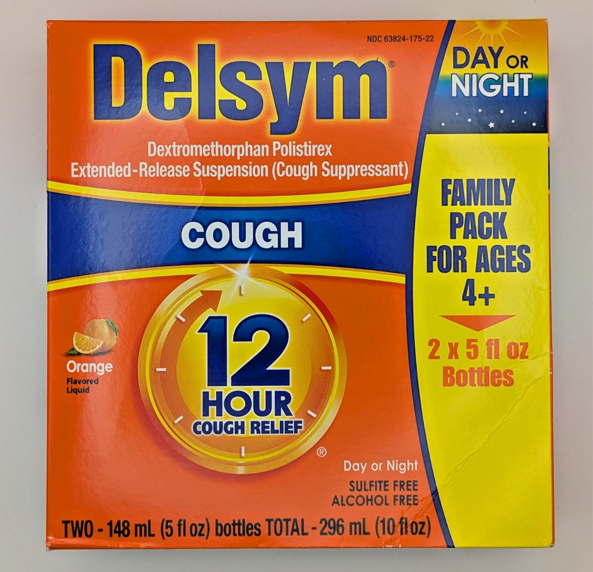 Delsym 12 Hour Cough Relief 2 x 5 Fl Oz Bottles Orange Flavor EXP 01/2028