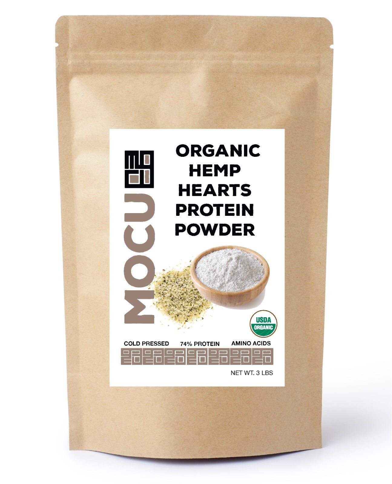 CERTIFIED ORGANIC HEMP PROTEIN POWDER – 74% PROTEIN