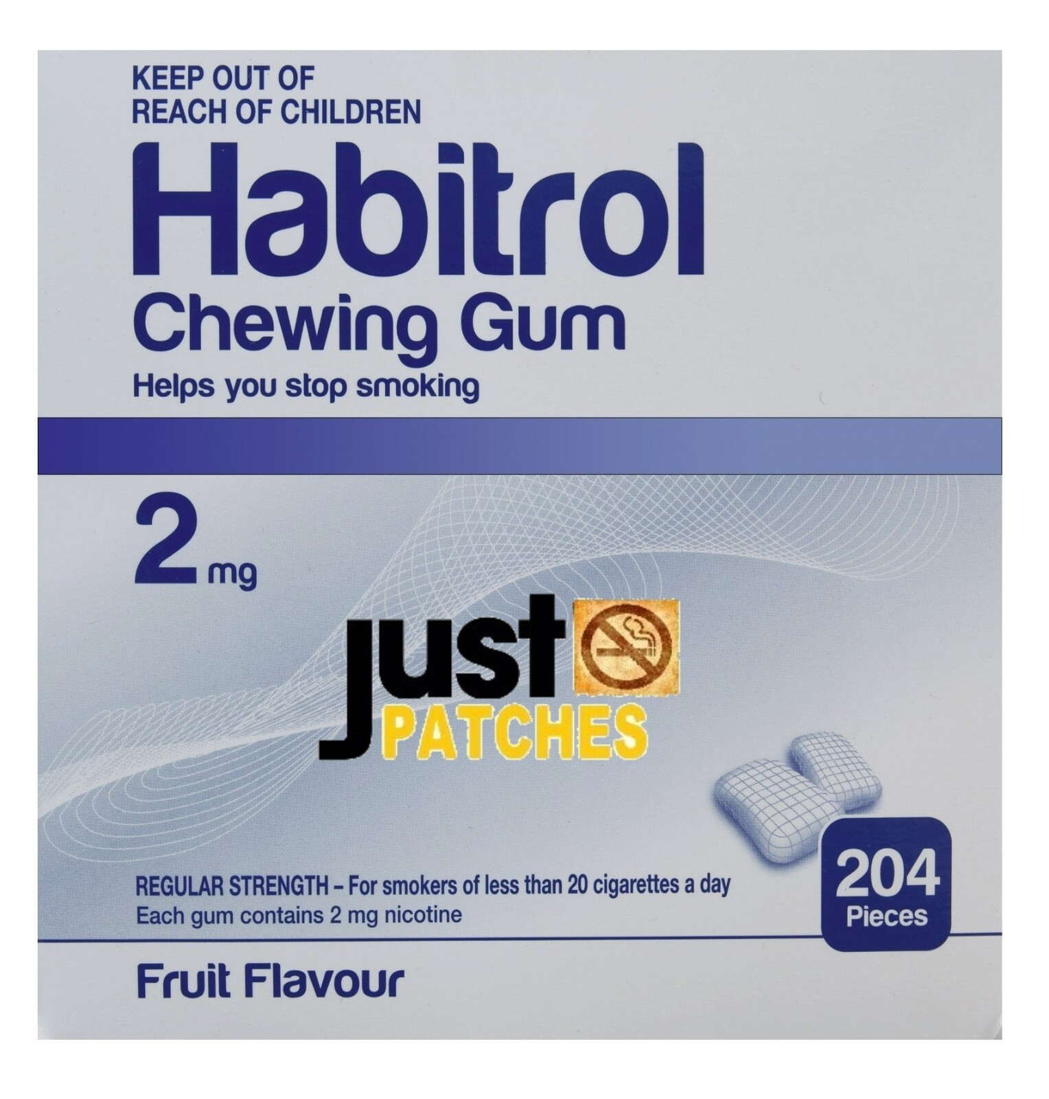 Habitrol Nicotine Gum 2 mg FRUIT (816 Pieces, 4 Boxes) NEW 11/2024